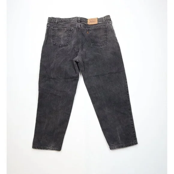 Vintage 90s Levis 550 Orange Tab Mens 40x28 Relaxed Tapered Leg Jeans Black USA